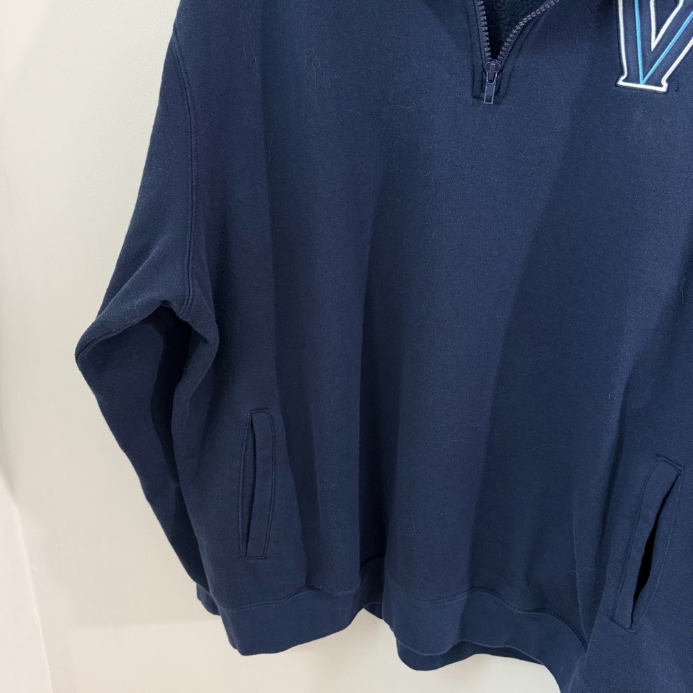 Vintage Y2K Villanova Quarter Zip Sweater 3XL‎ Collegiate Athletic - Picture 3 of 7